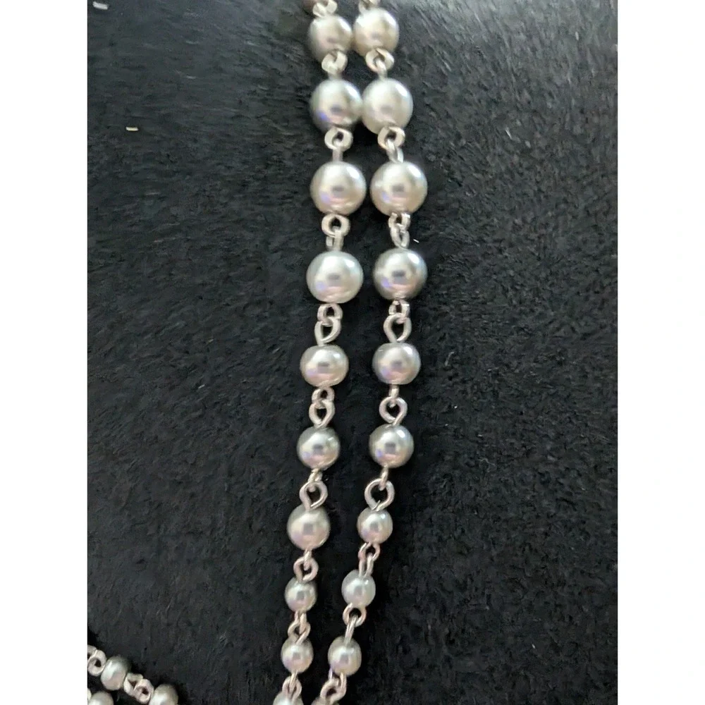 Gray‎ two-tone double strand carolee statement necklace